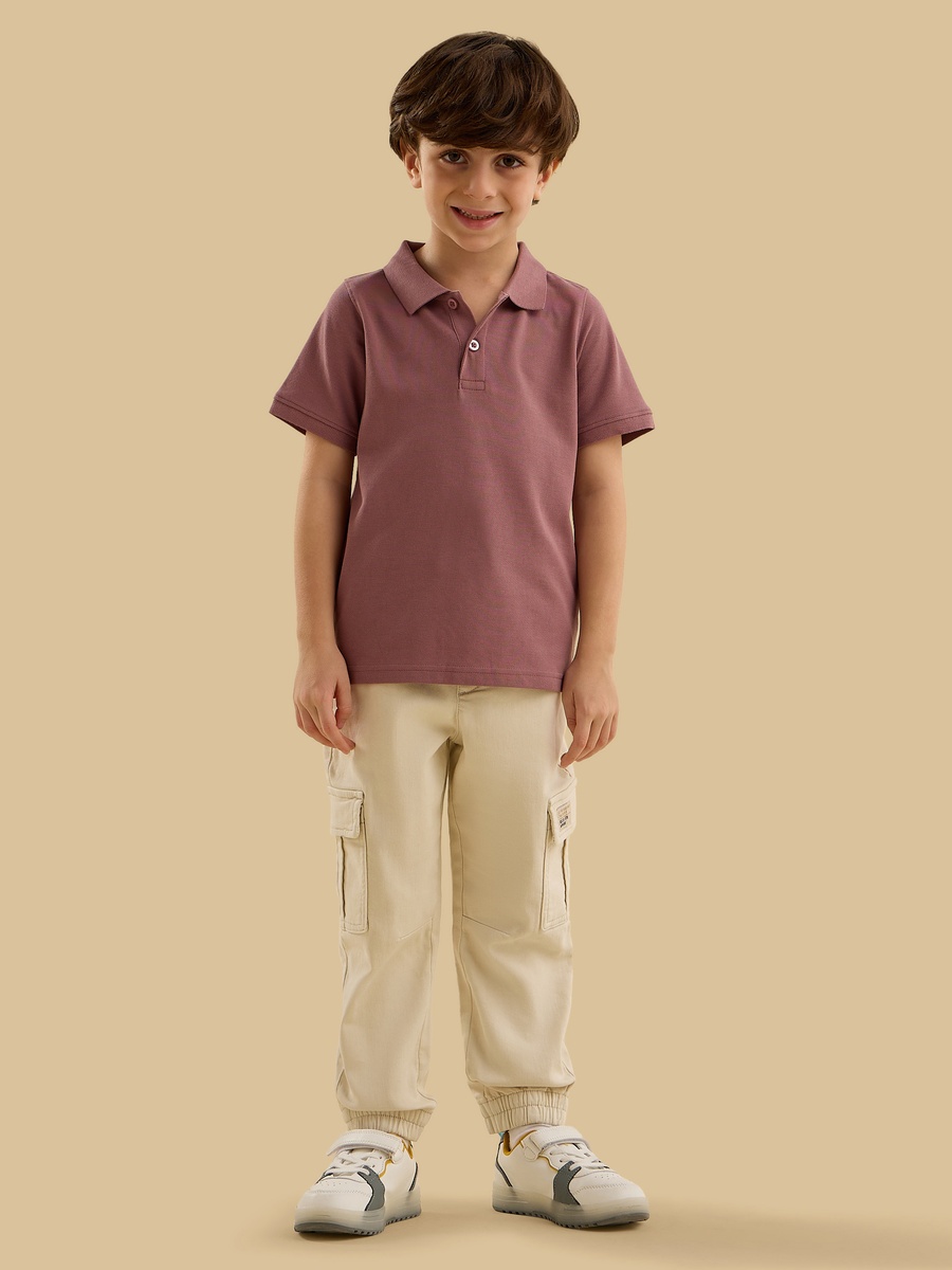 Textured Cotton Polo T-Shirt