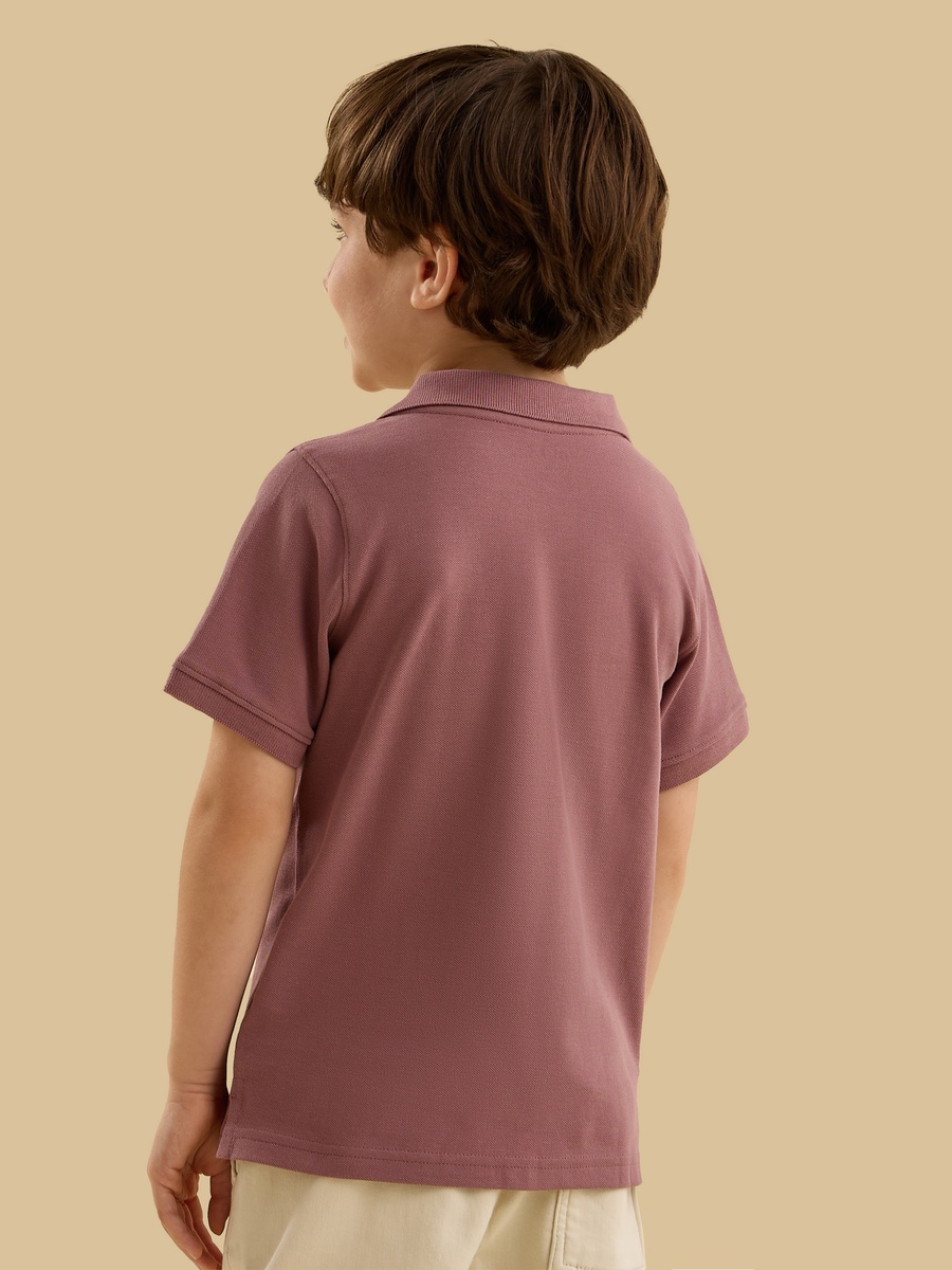 Textured Cotton Polo T-Shirt