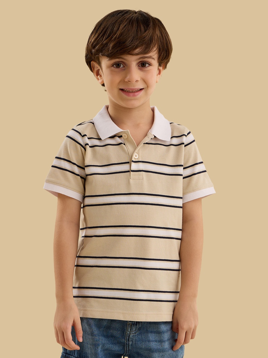 Striped Cotton Polo T-Shirt