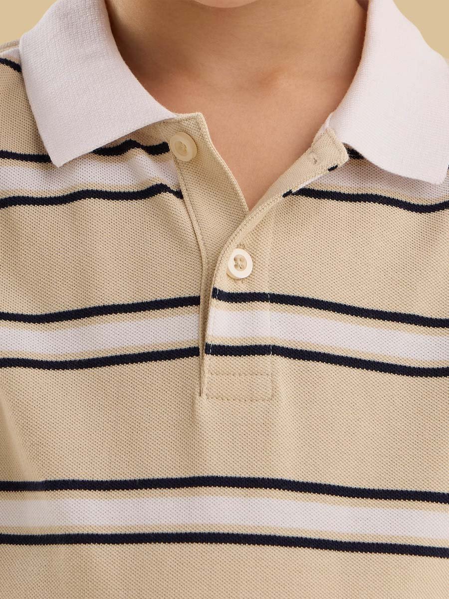 Striped Cotton Polo T-Shirt