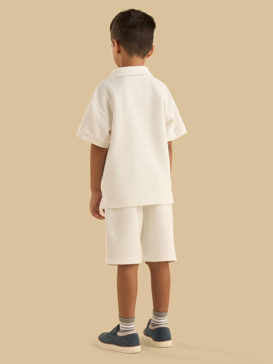 La Embroidered Polo T-Shirt and Shorts Set