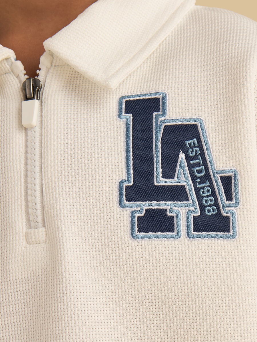 La Embroidered Polo T-Shirt and Shorts Set