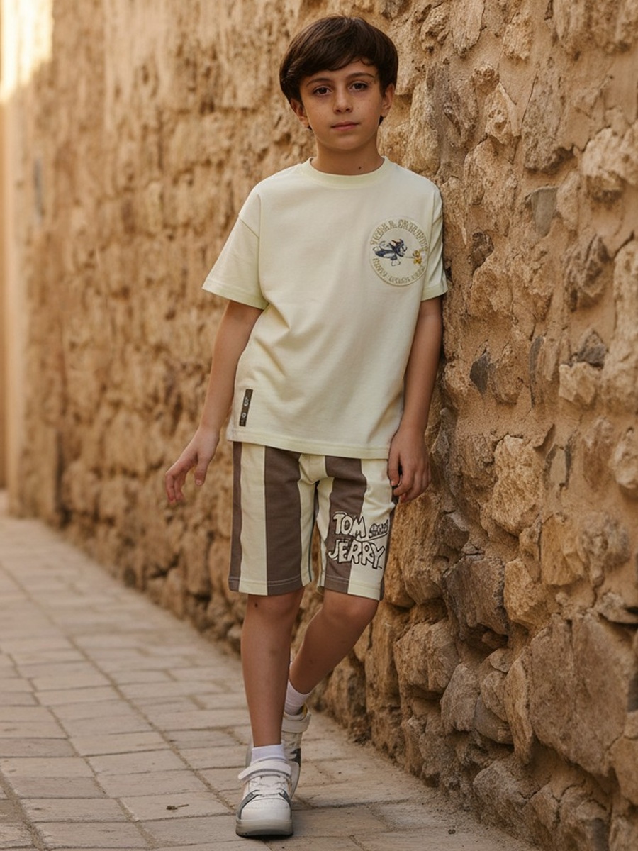 Tom and Jerry Print Cotton T-Shirt and Shorts Set