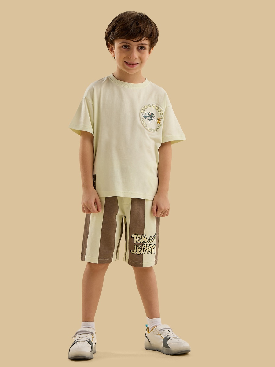Tom and Jerry Print Cotton T-Shirt and Shorts Set
