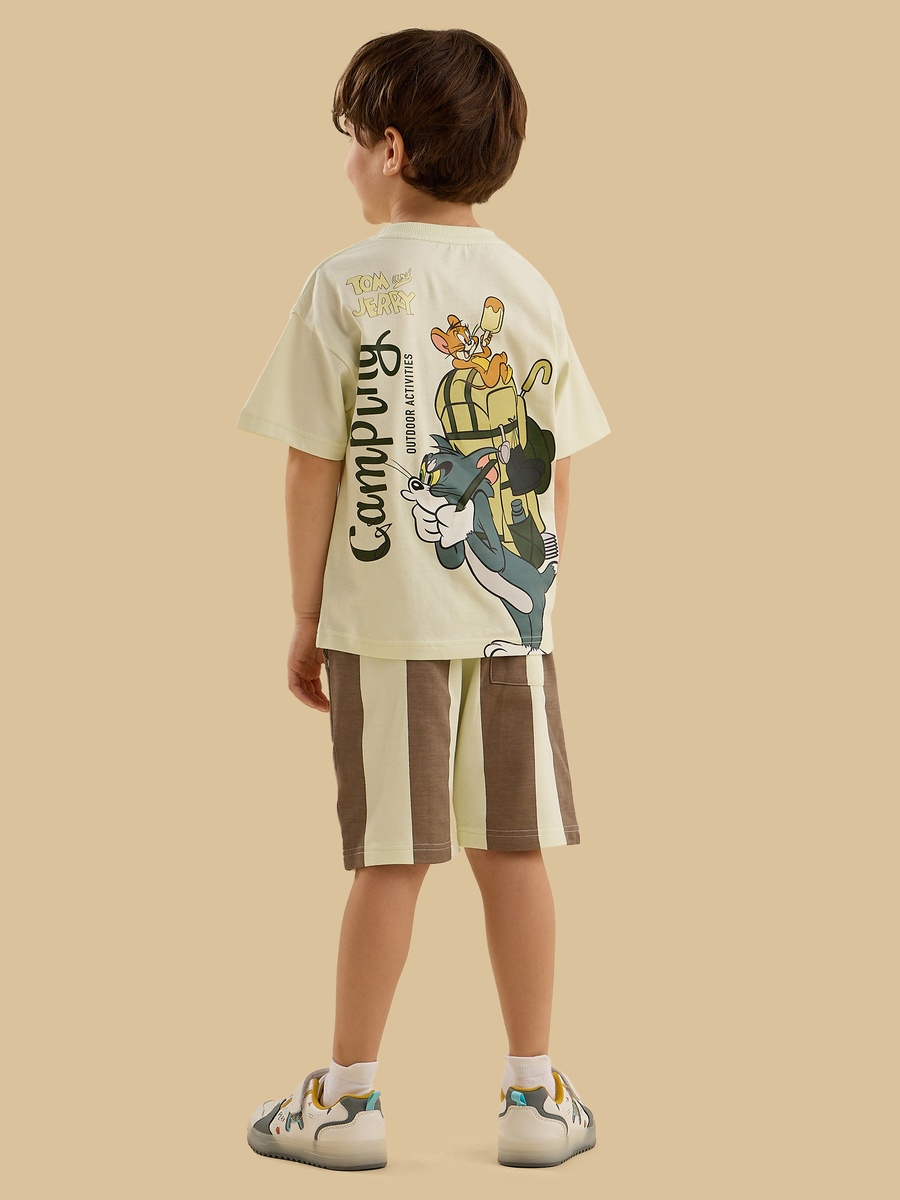 Tom and Jerry Print Cotton T-Shirt and Shorts Set