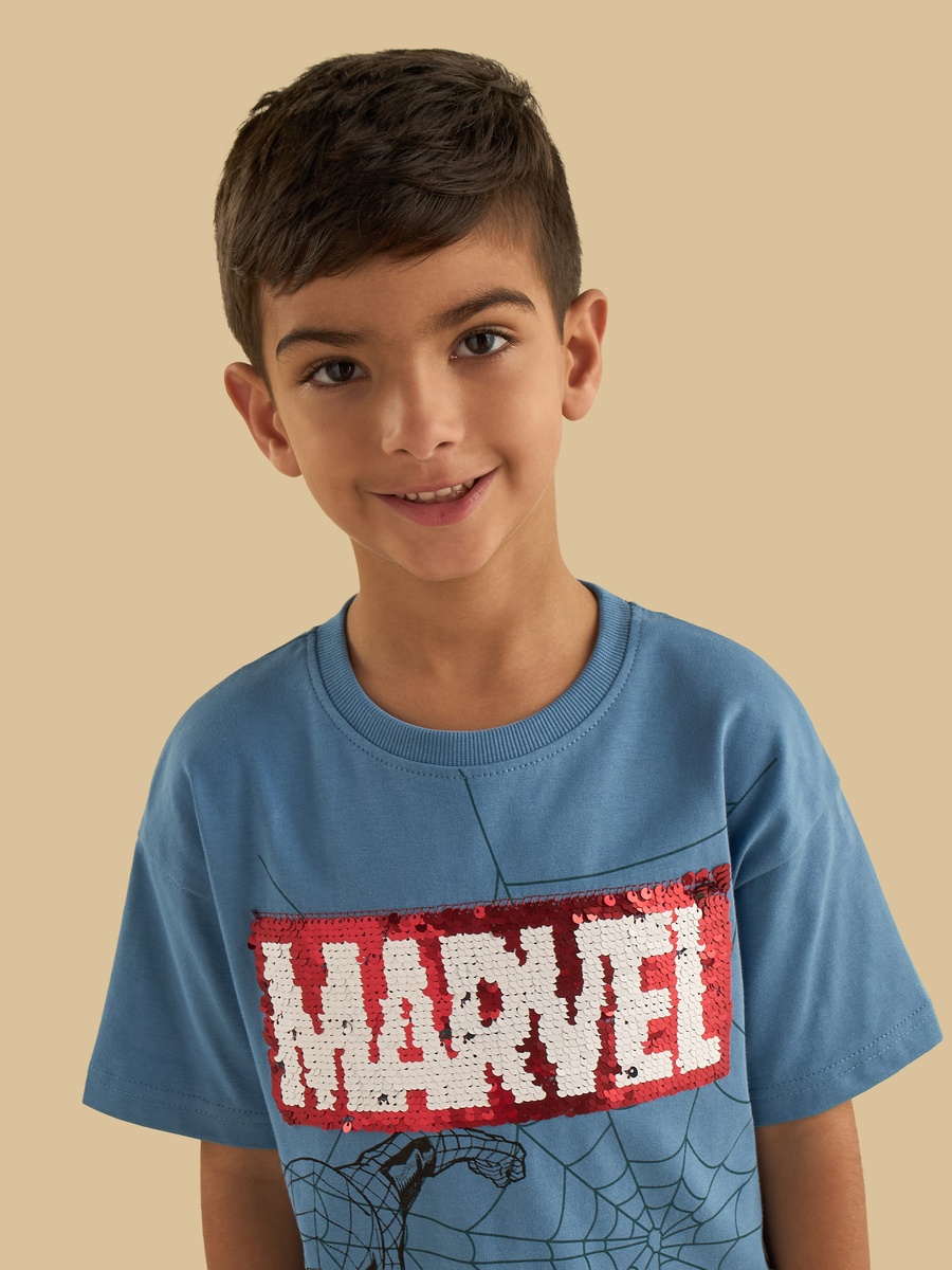 Marvel Spider-Man Flip Sequin Cotton T-Shirt