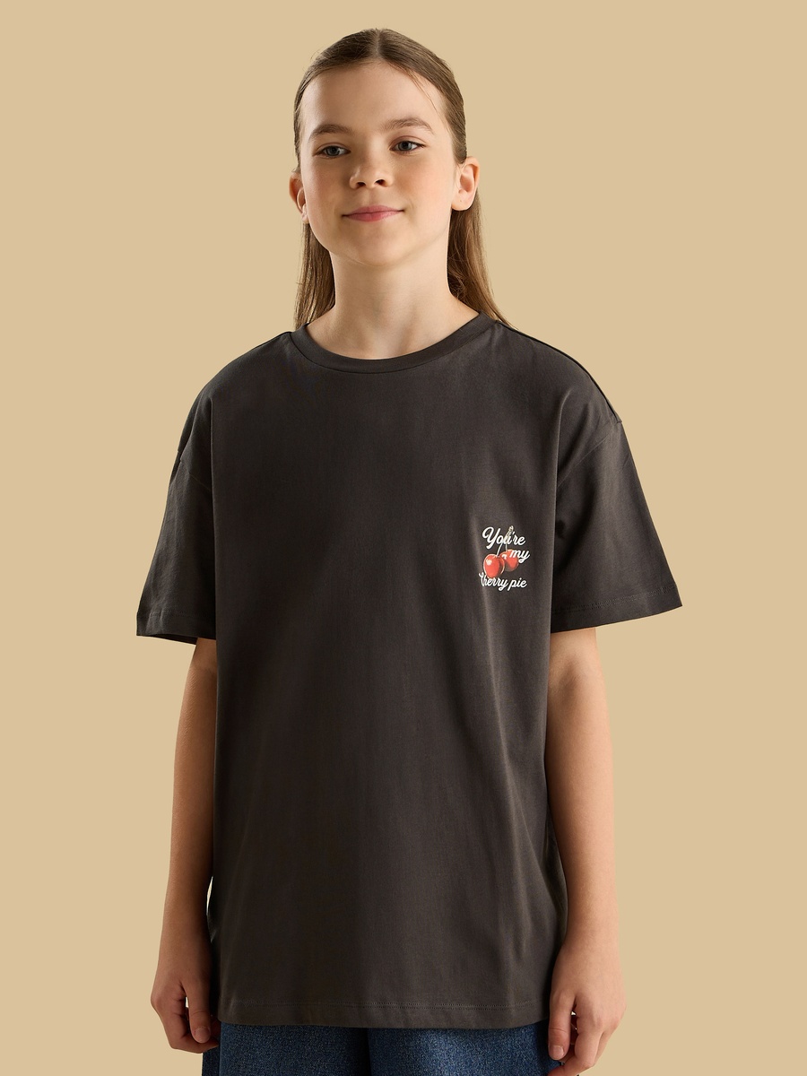 Waffle Print Oversized T-Shirt