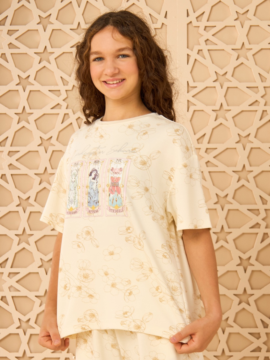 Cardcaptor Sakura Print Oversized T-Shirt