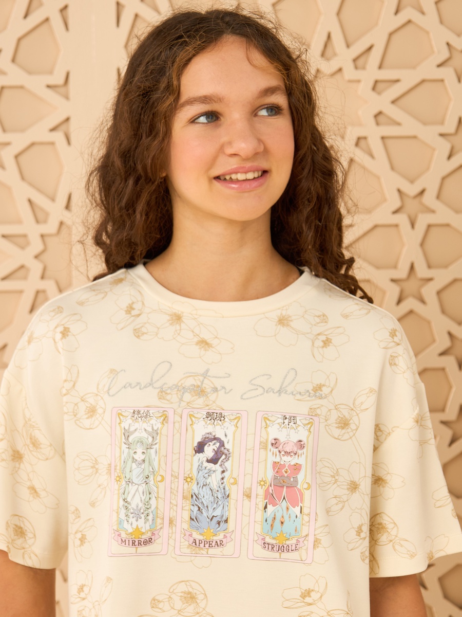 Cardcaptor Sakura Print Oversized T-Shirt