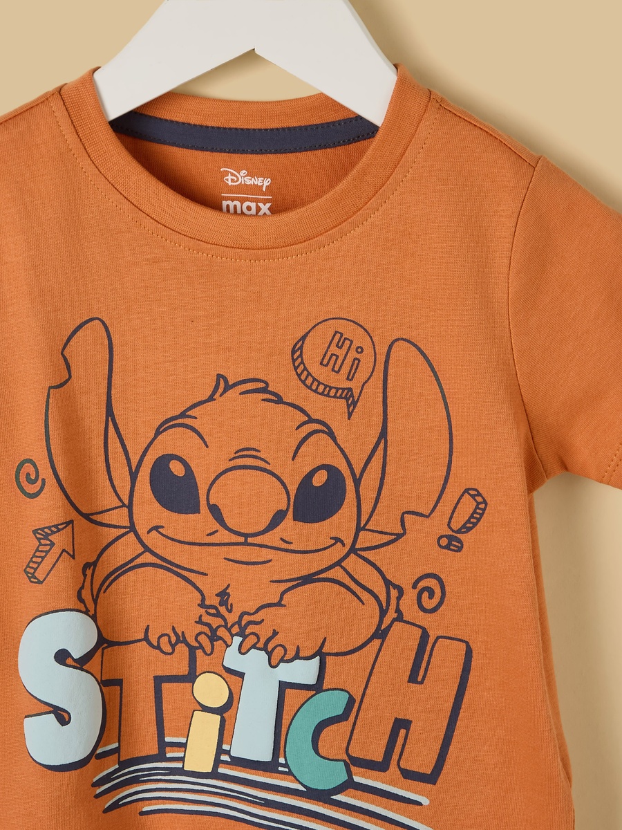 Stitch Print T-Shirt and Shorts Set