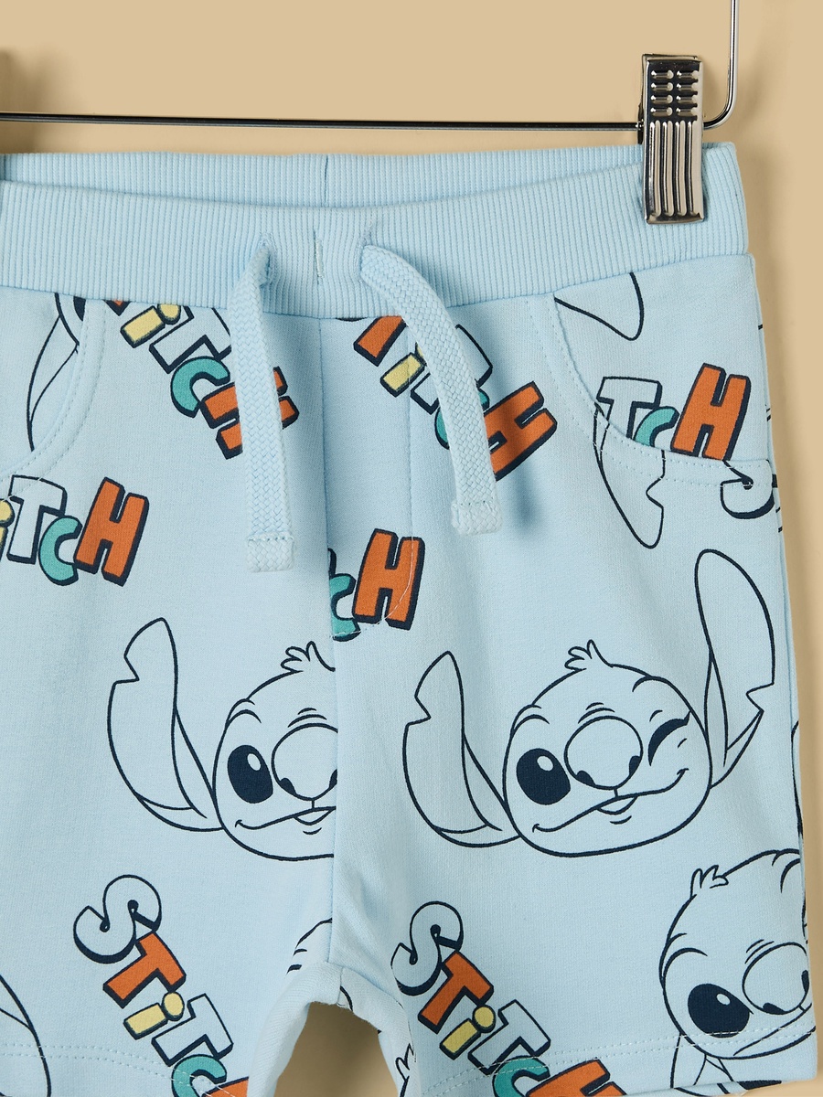 Stitch Print T-Shirt and Shorts Set