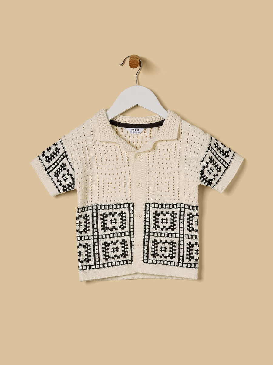 Crochet Textured Cotton Shirt