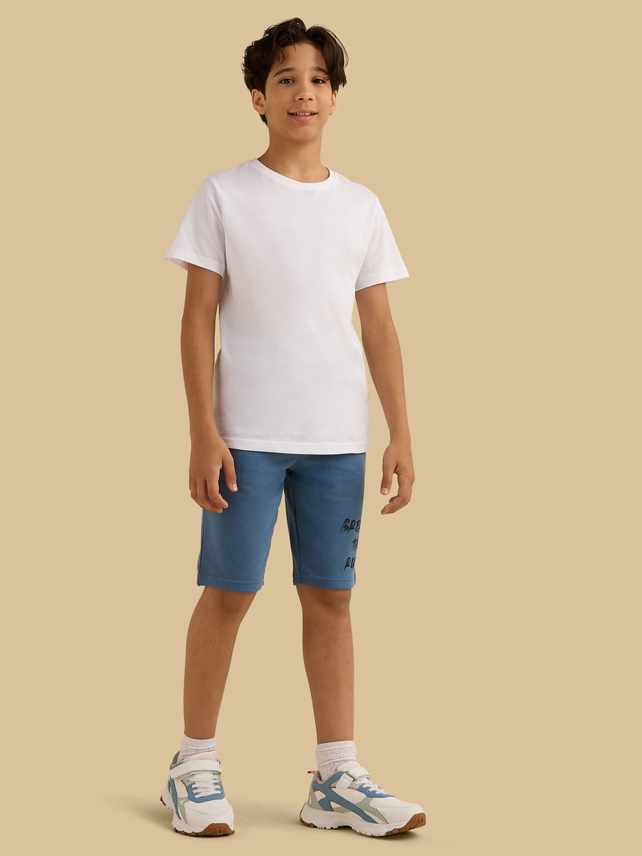Slogan Print Cotton Shorts