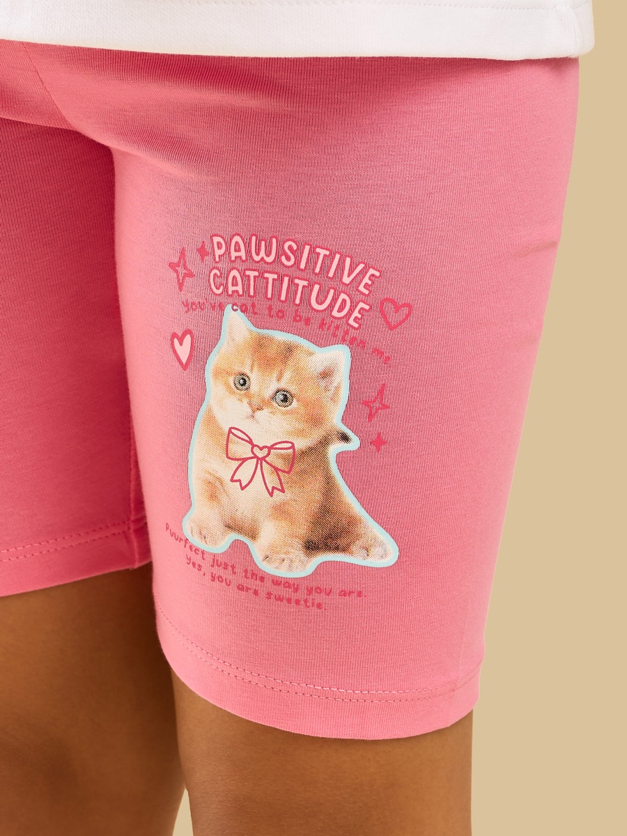 Cat Print Shorts