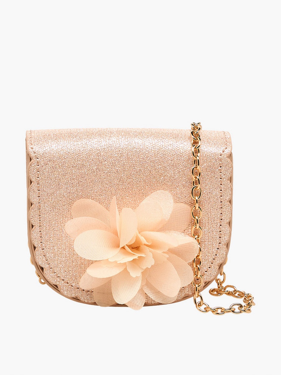 Floral Applique Crossbody Bag with Chain Strap 
