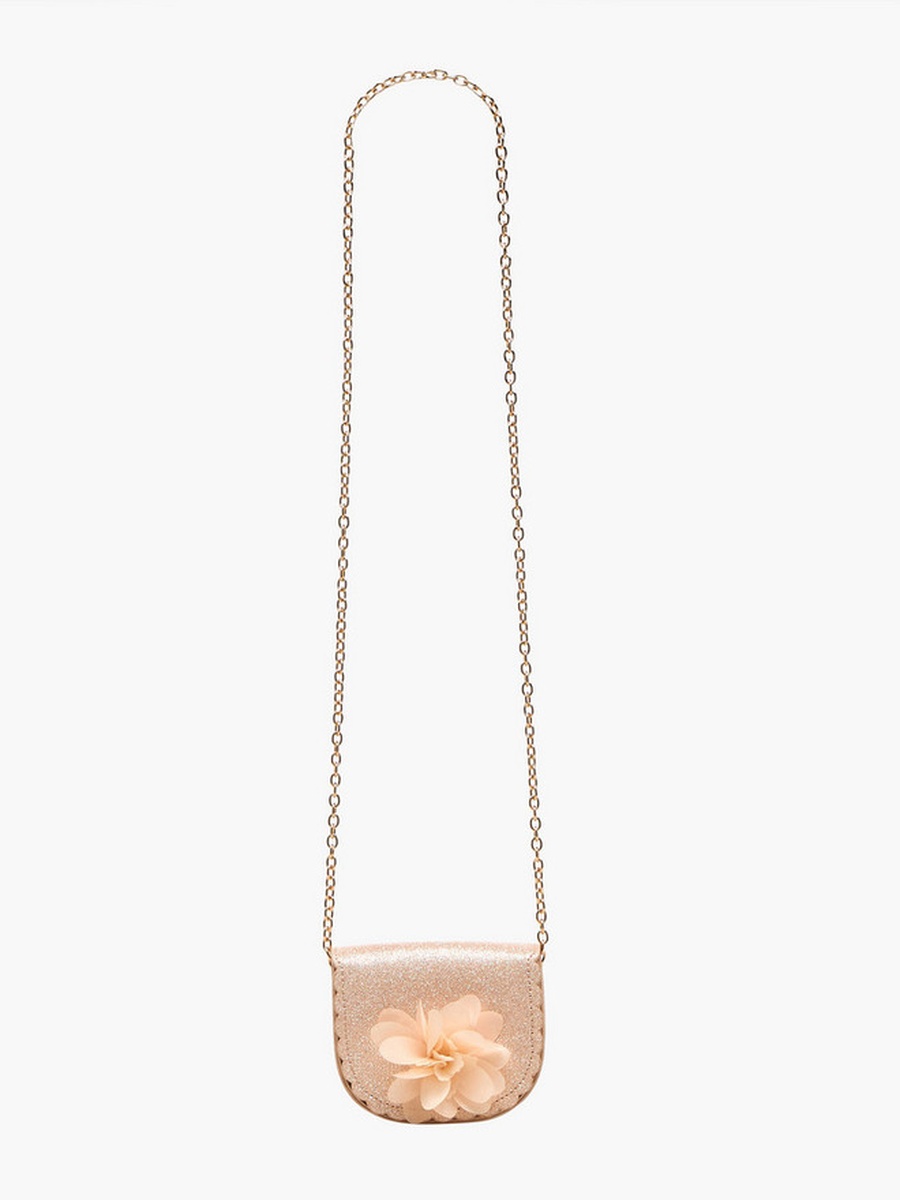 Floral Applique Crossbody Bag with Chain Strap 