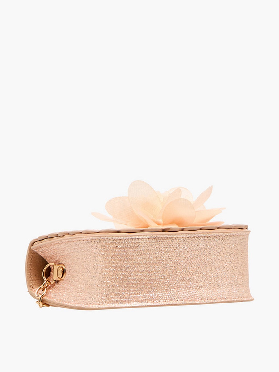 Floral Applique Crossbody Bag with Chain Strap 