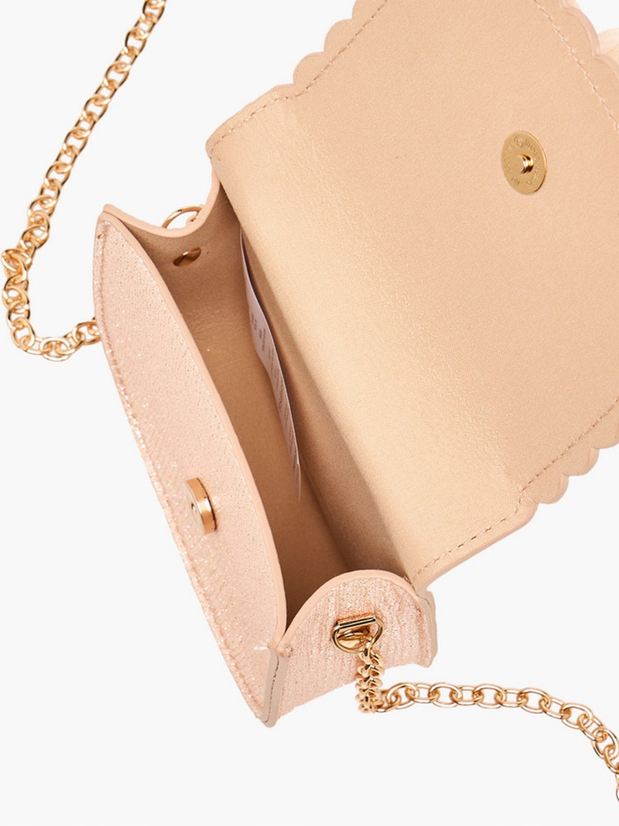 Floral Applique Crossbody Bag with Chain Strap 