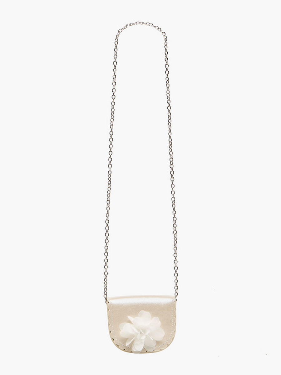 Floral Applique Crossbody Bag with Chain Strap 