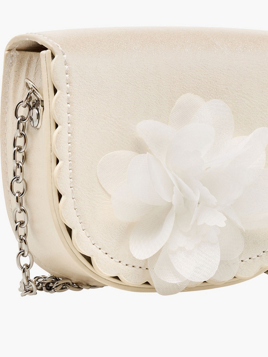 Floral Applique Crossbody Bag with Chain Strap 