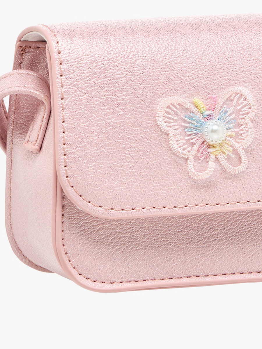 Butterfly Applique Crossbody Bag with Chain Strap 
