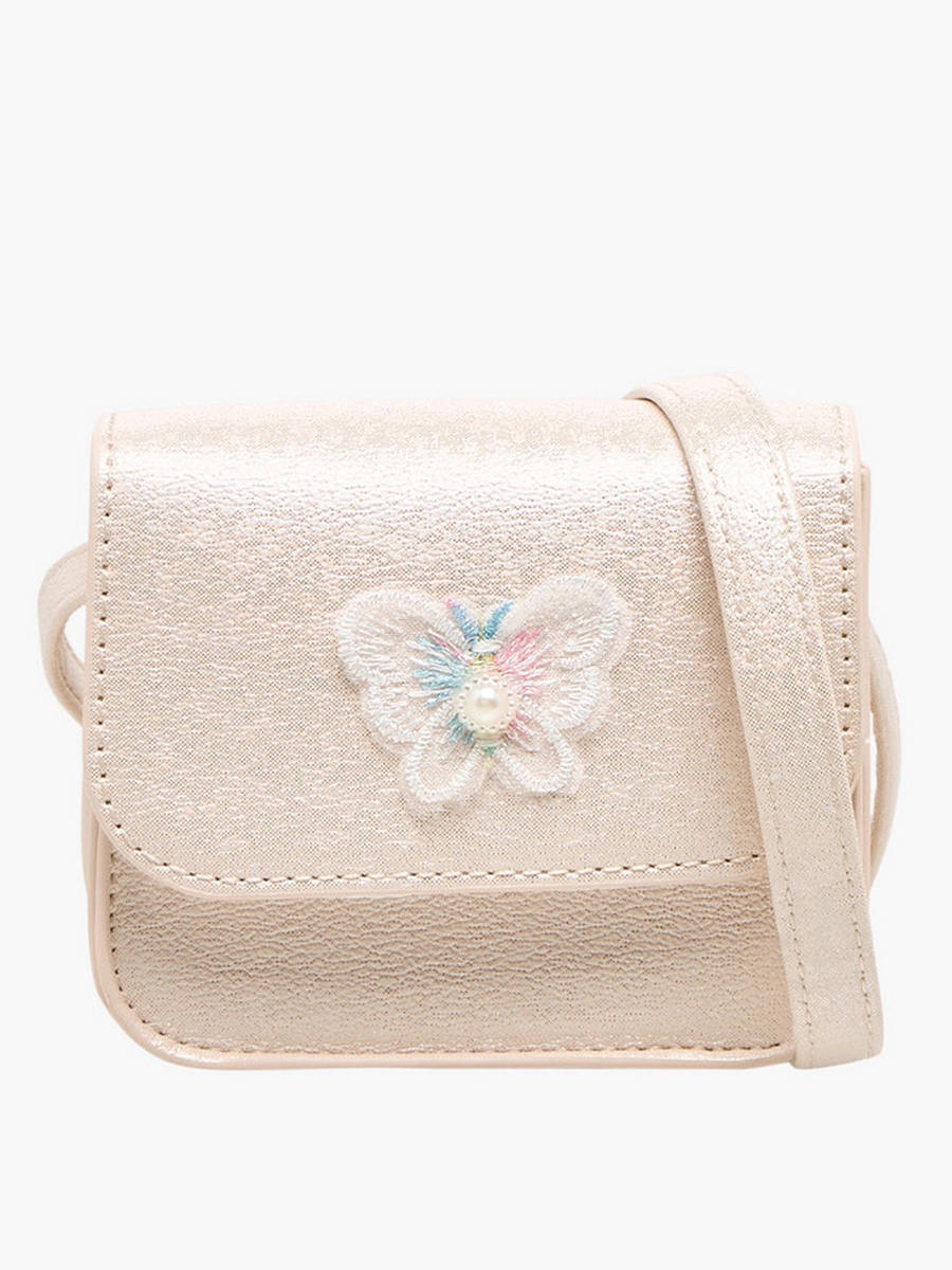 Butterfly Applique Crossbody Bag with Chain Strap 