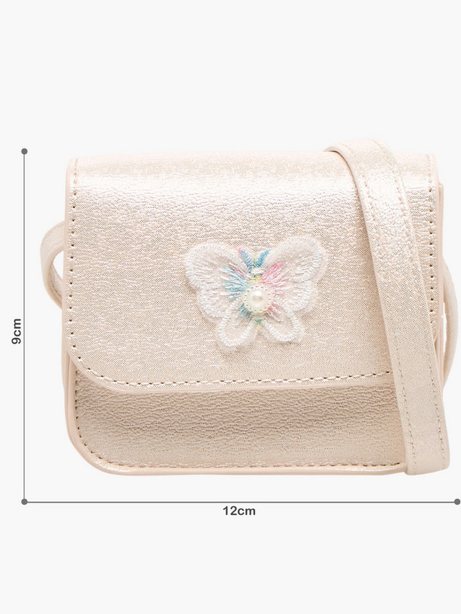 Butterfly Applique Crossbody Bag with Chain Strap 