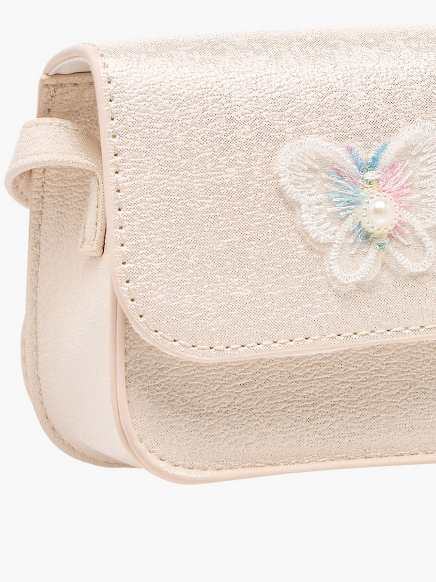 Butterfly Applique Crossbody Bag with Chain Strap 