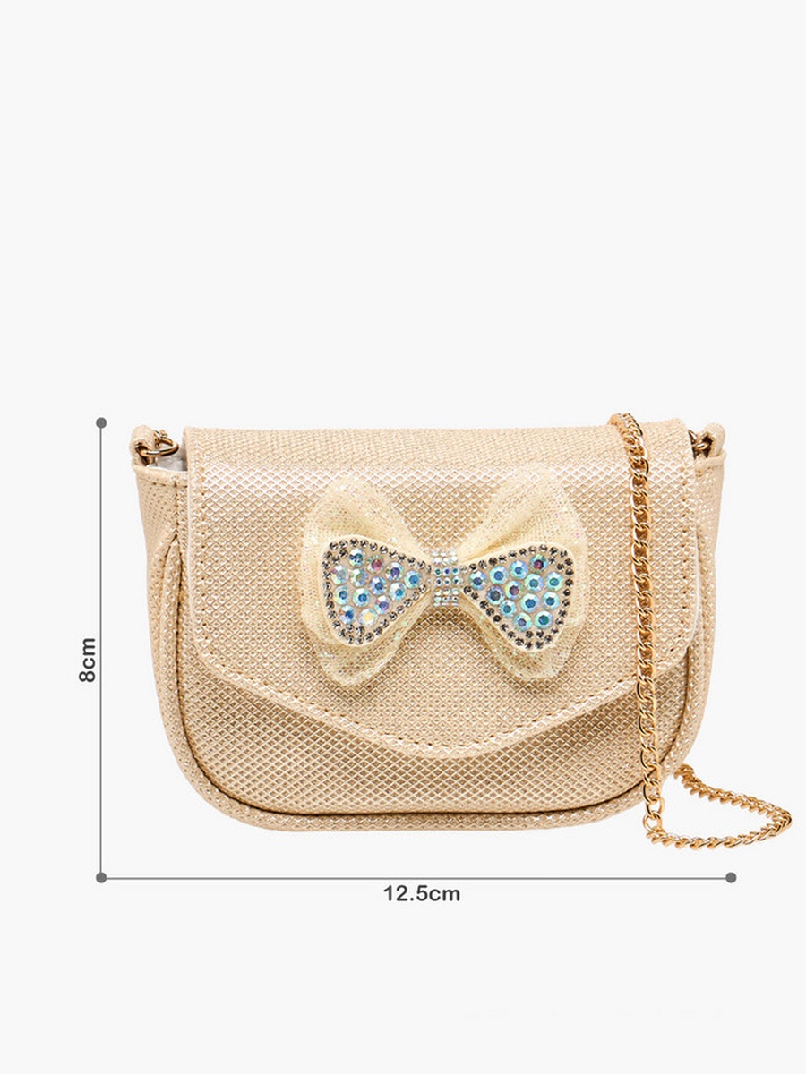 Embellished Bow Crossbody Bag with Chain Strap 