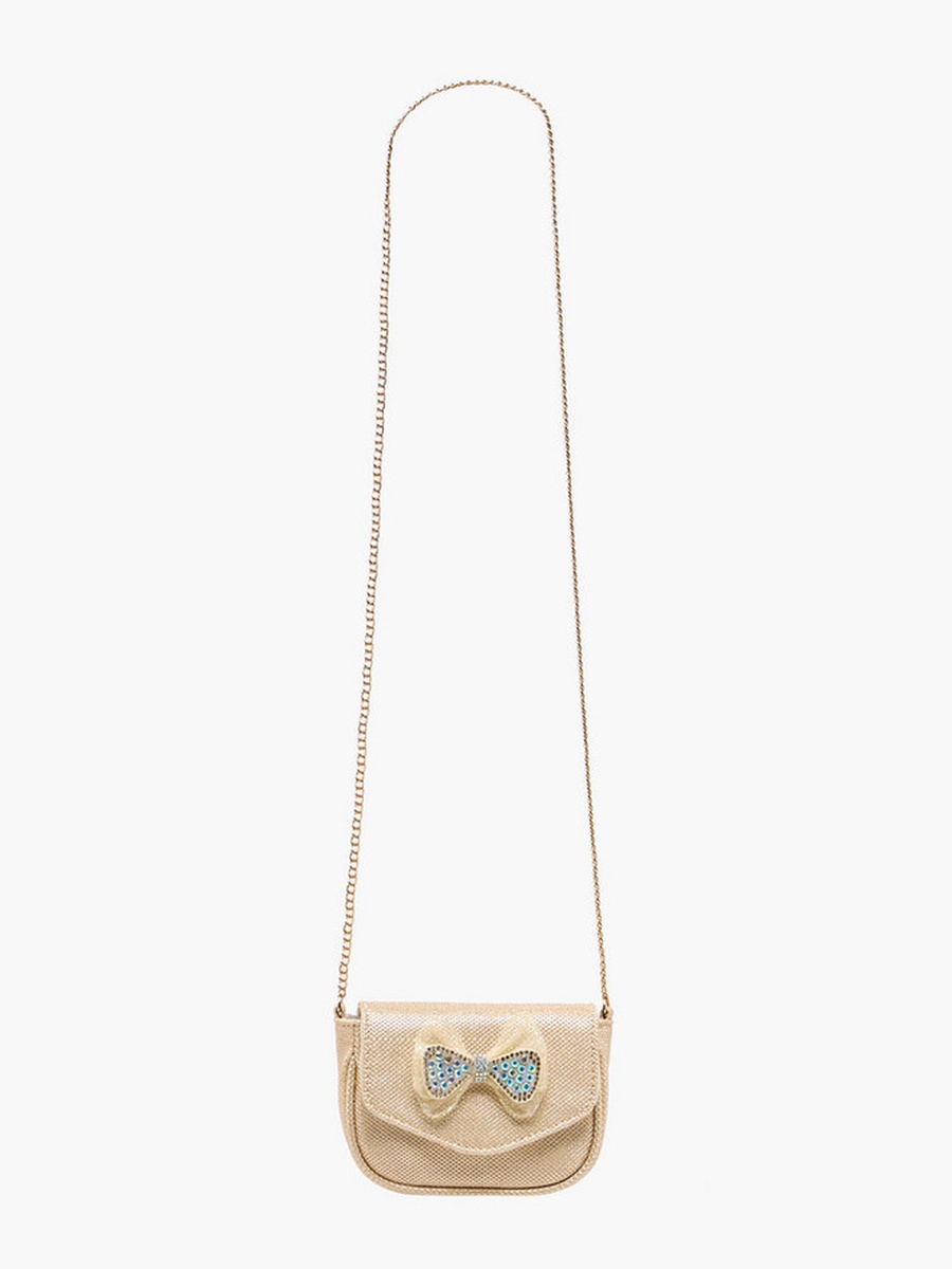 Embellished Bow Crossbody Bag with Chain Strap 