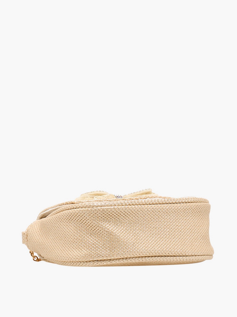 Embellished Bow Crossbody Bag with Chain Strap 