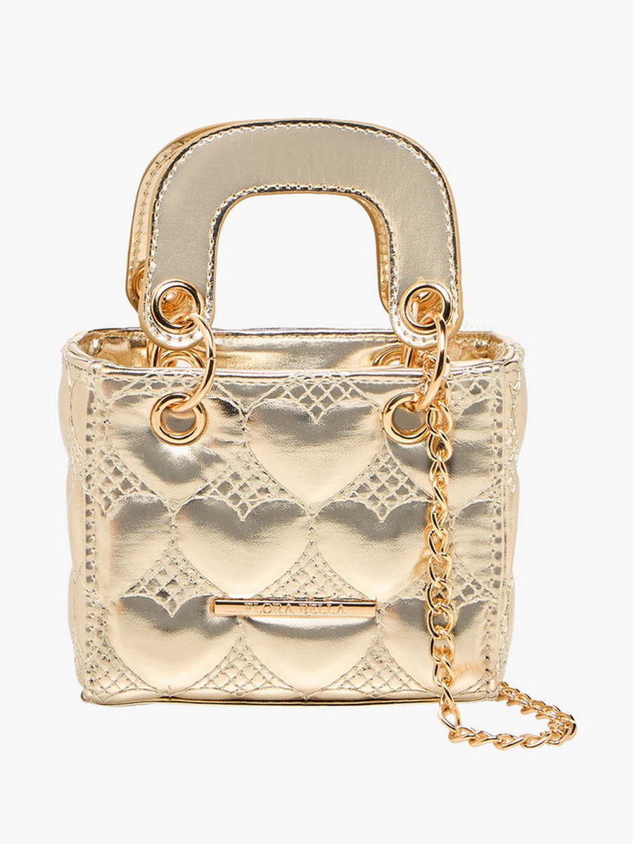 Heart Quilted Crossbody Bag with Chain Strap 