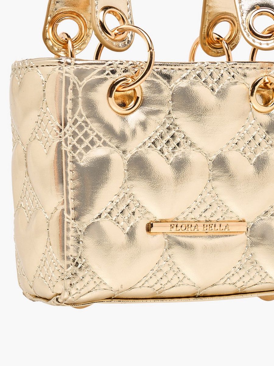 Heart Quilted Crossbody Bag with Chain Strap 