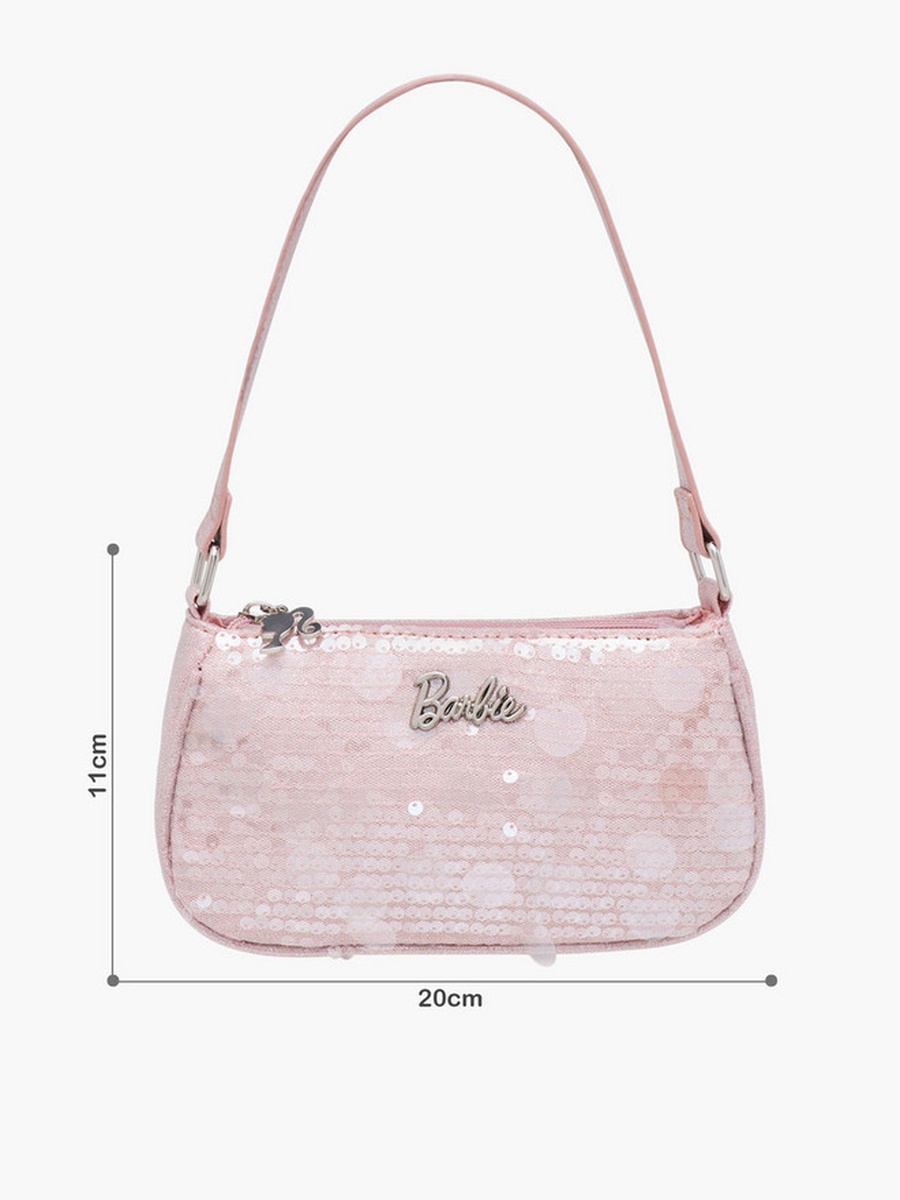 Embellished Shoulder Bag with Strap Handle -  W 11 x  D 4.5 x  H 20 cm