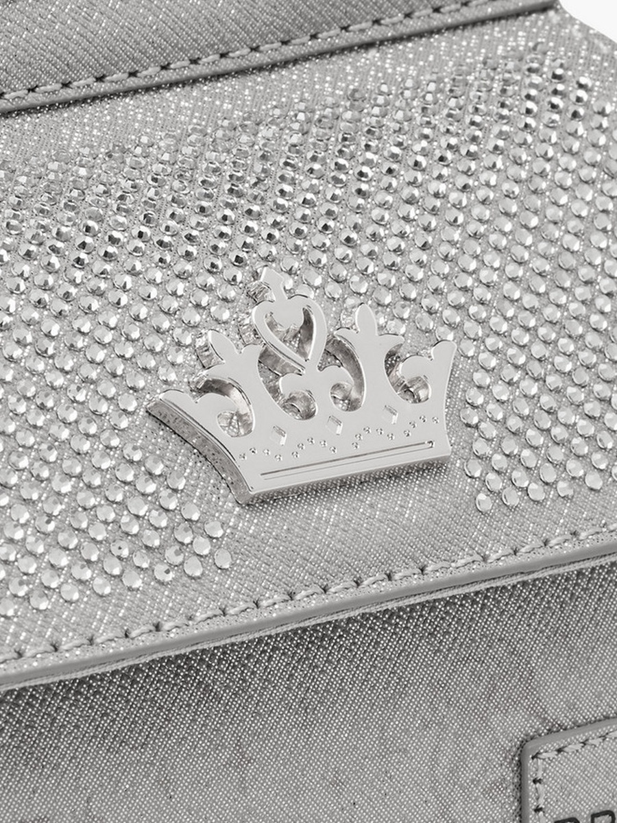 Embellished Crossbody Bag with Flap Closure -  W 11 x  D 6 x  H 12 cm