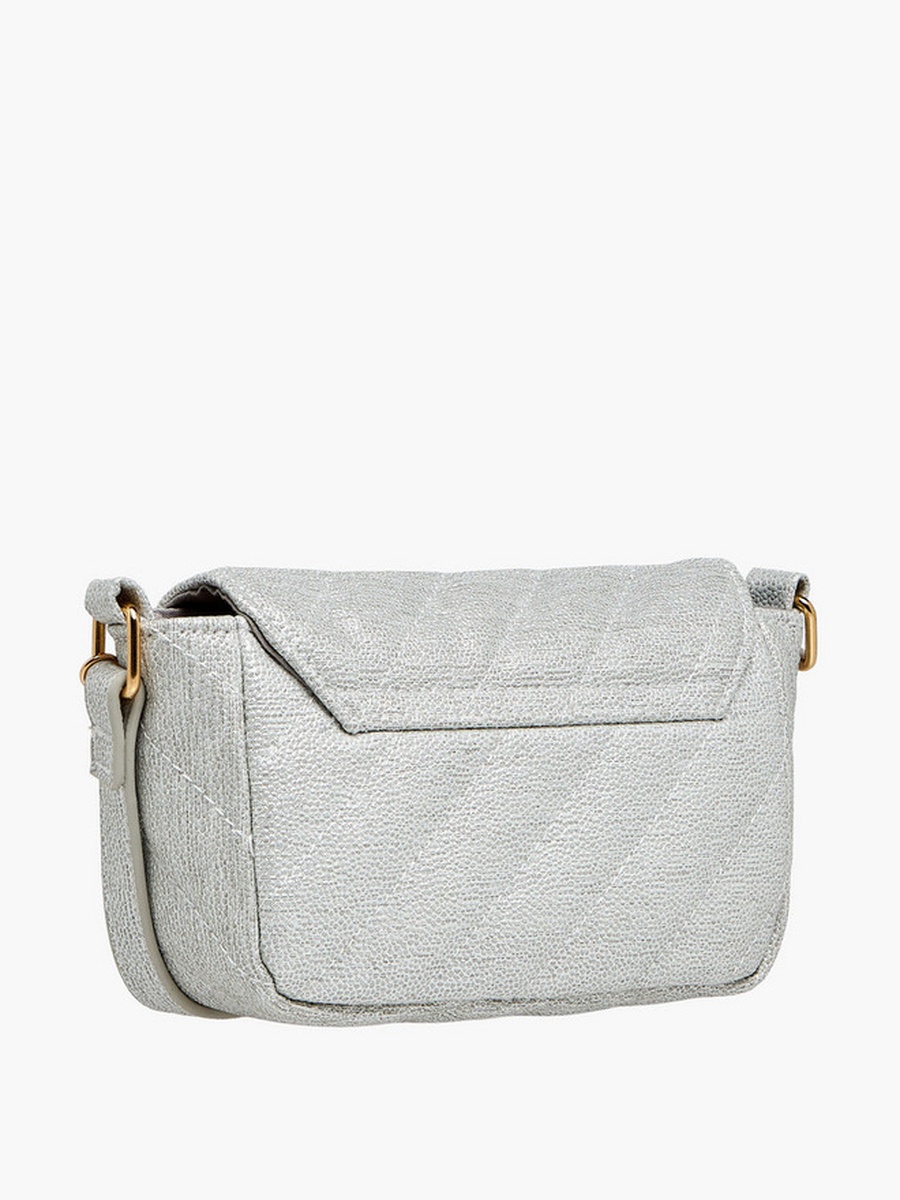 Charm Embellished Crossbody Bag with Adjustable Strap  -  W 15.4 x  D 5.6 x  H 8.6 cm