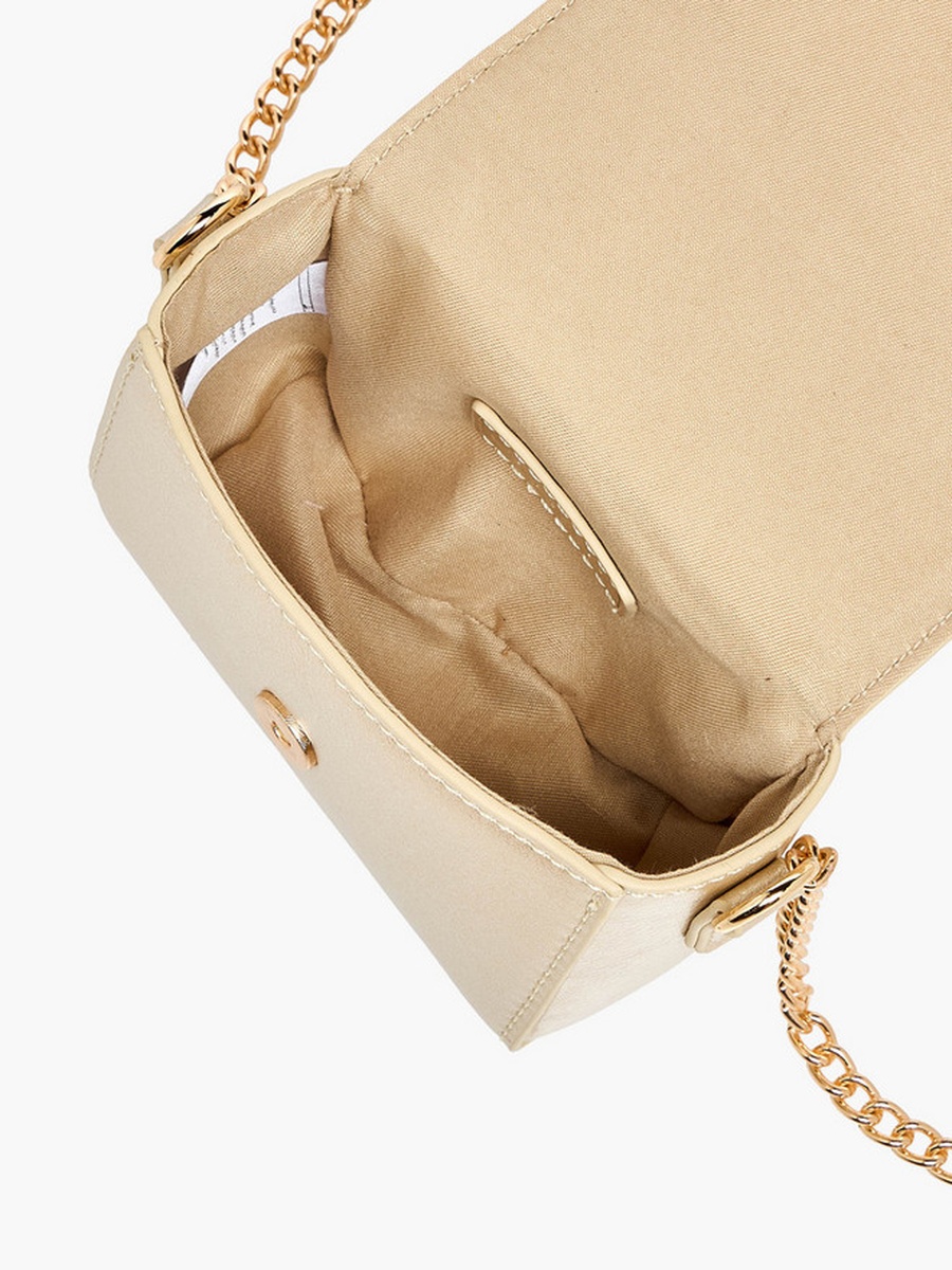 Bow Embellished Crossbody Bag with Chain Strap  -  W 14 x  D 4.5 x  H 10 cm