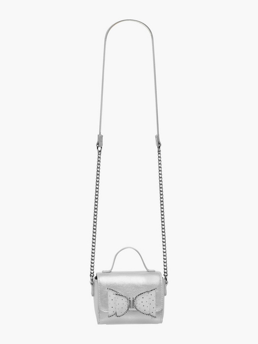 Bow Embellished Crossbody Bag with Chain Strap  -  W 14 x  D 4.5 x  H 10 cm
