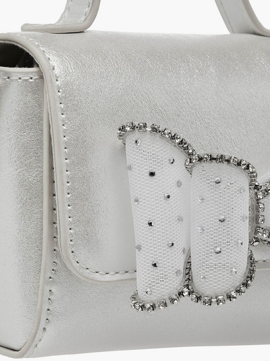 Bow Embellished Crossbody Bag with Chain Strap  -  W 14 x  D 4.5 x  H 10 cm