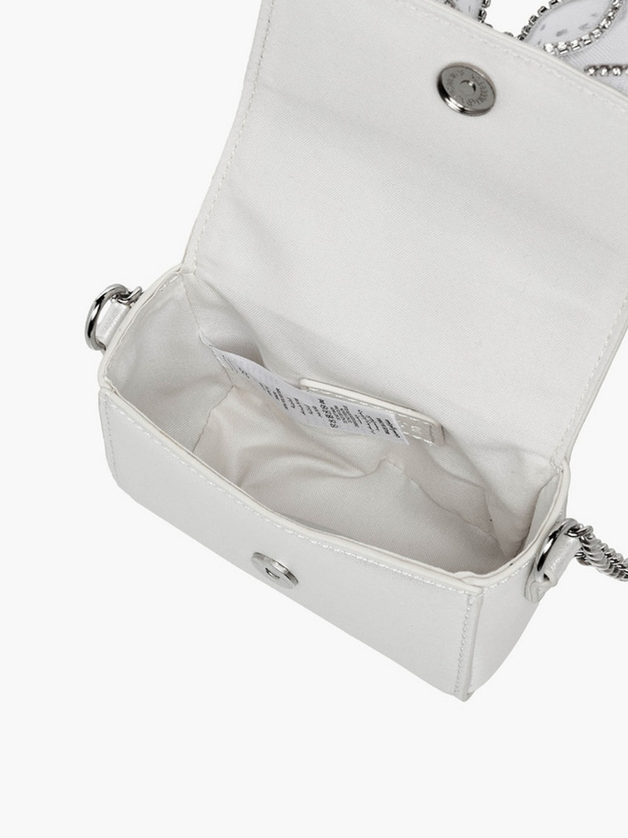 Bow Embellished Crossbody Bag with Chain Strap  -  W 14 x  D 4.5 x  H 10 cm