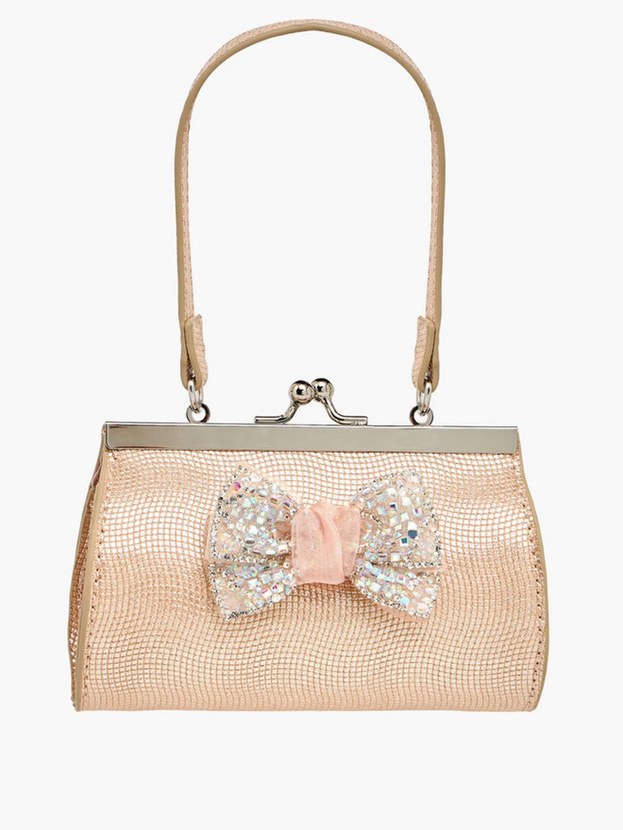 Handbag with Embellished Bow  -  W 13.5 x  D 4.5 x  H 8 cm