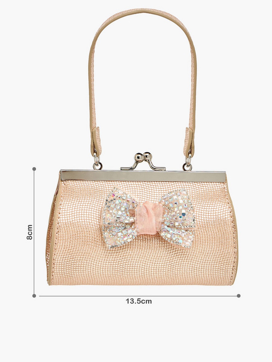 Handbag with Embellished Bow  -  W 13.5 x  D 4.5 x  H 8 cm