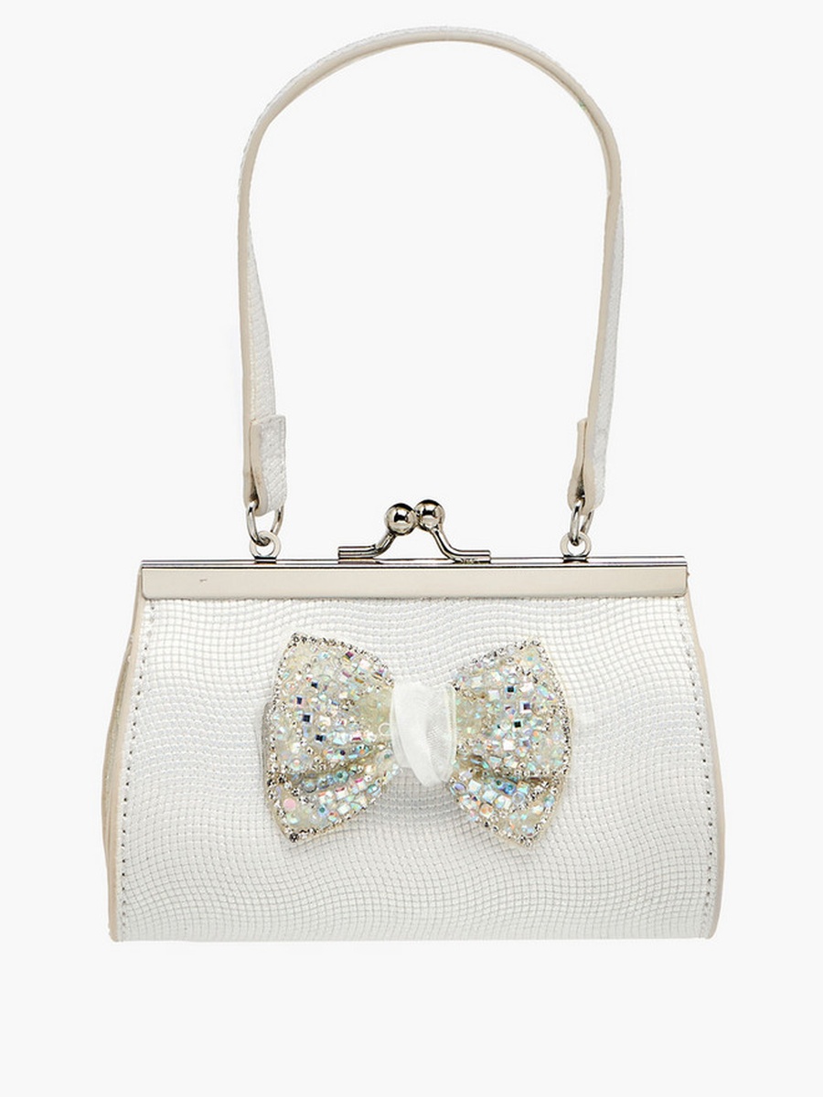 Handbag with Embellished Bow  -  W 13.5 x  D 4.5 x  H 8 cm