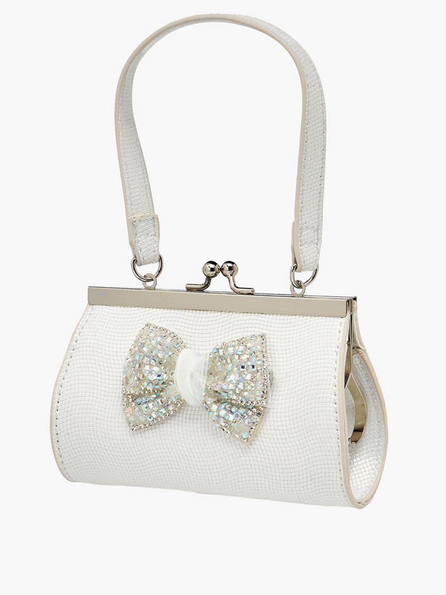 Handbag with Embellished Bow  -  W 13.5 x  D 4.5 x  H 8 cm