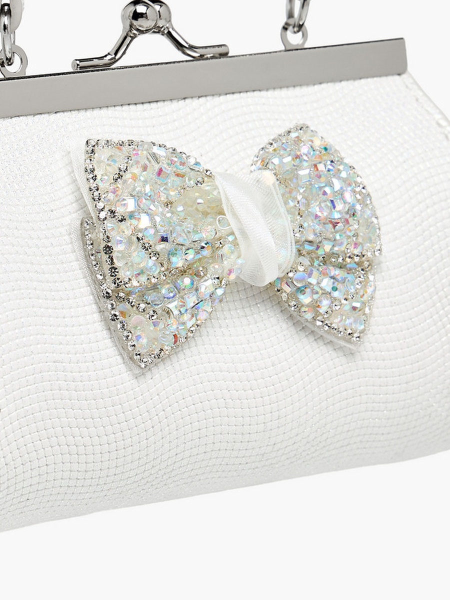 Handbag with Embellished Bow  -  W 13.5 x  D 4.5 x  H 8 cm