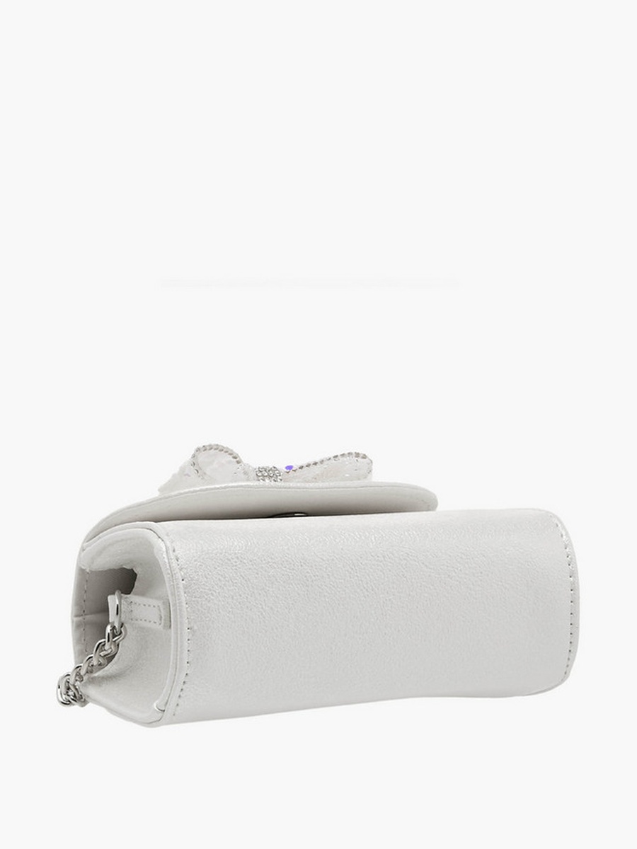Bow Embellished Crossbody Bag with Chain Strap  -  W 14 x  D 4.5 x  H 10 cm