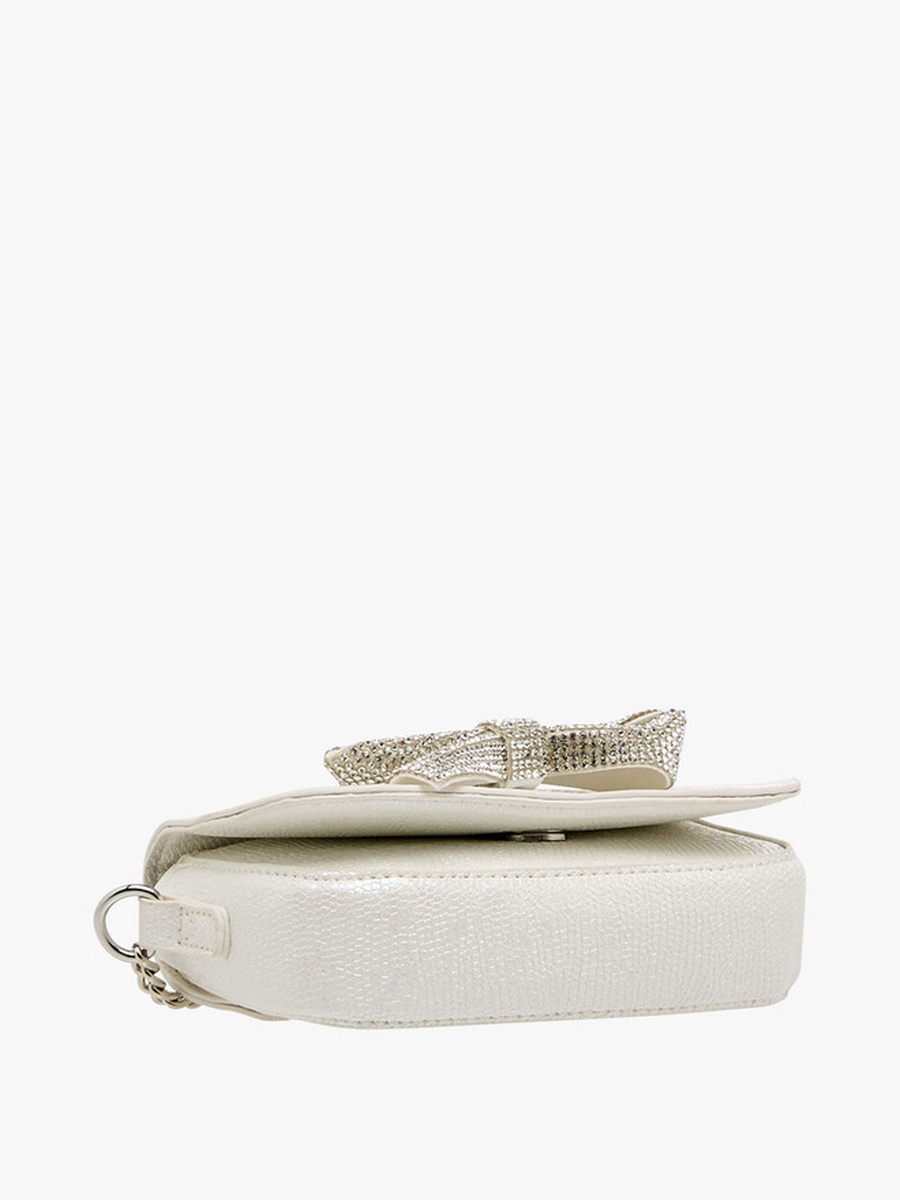 Bow Embellished Crossbody Bag with Chain Strap  -  W 14 x  D 4.5 x  H 10 cm