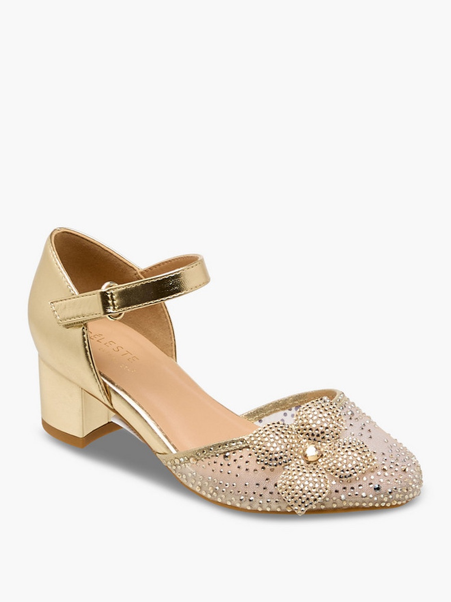 Floral Embellished Block Heel Sandals 