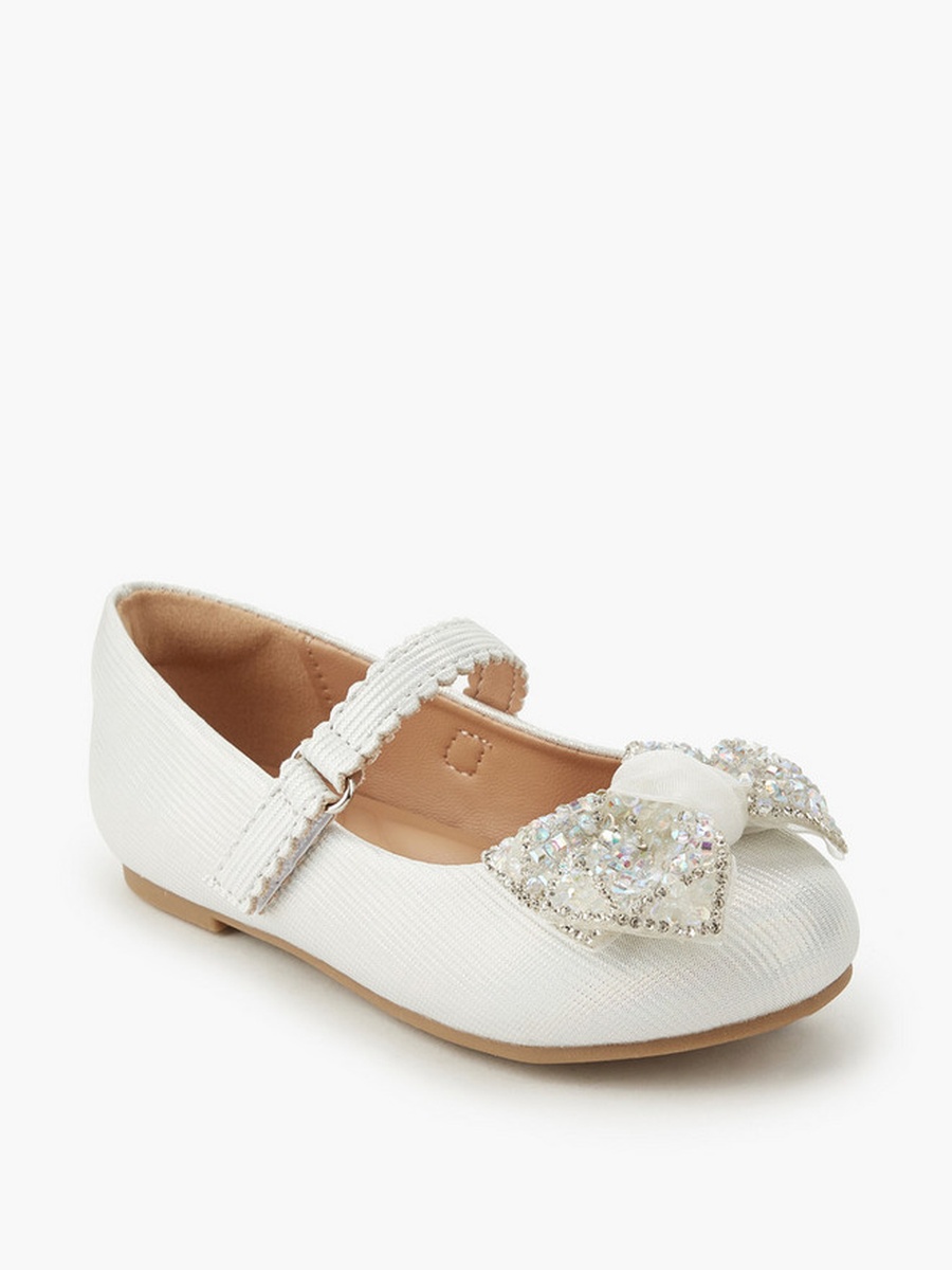 Embellished Bow Ballerina Shoes