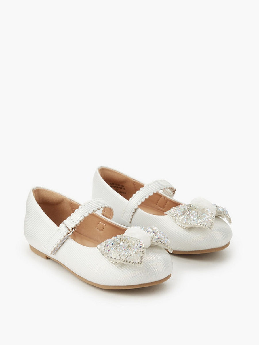 Embellished Bow Ballerina Shoes